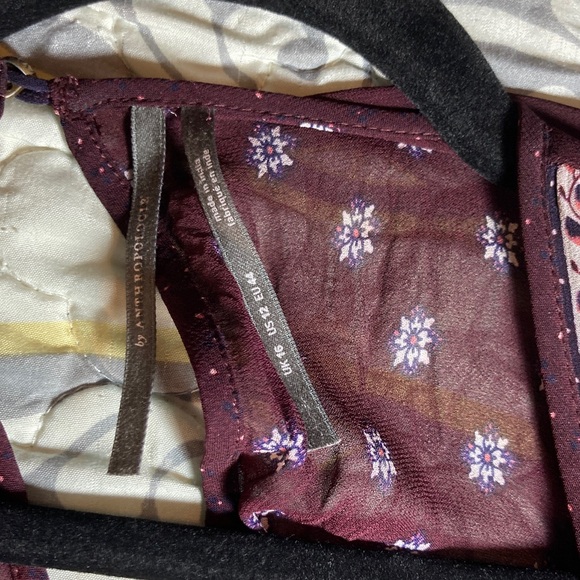 Anthropologie  Galene Embroidered Tunic Dress Size US 12 burgundy - Picture 8 of 15